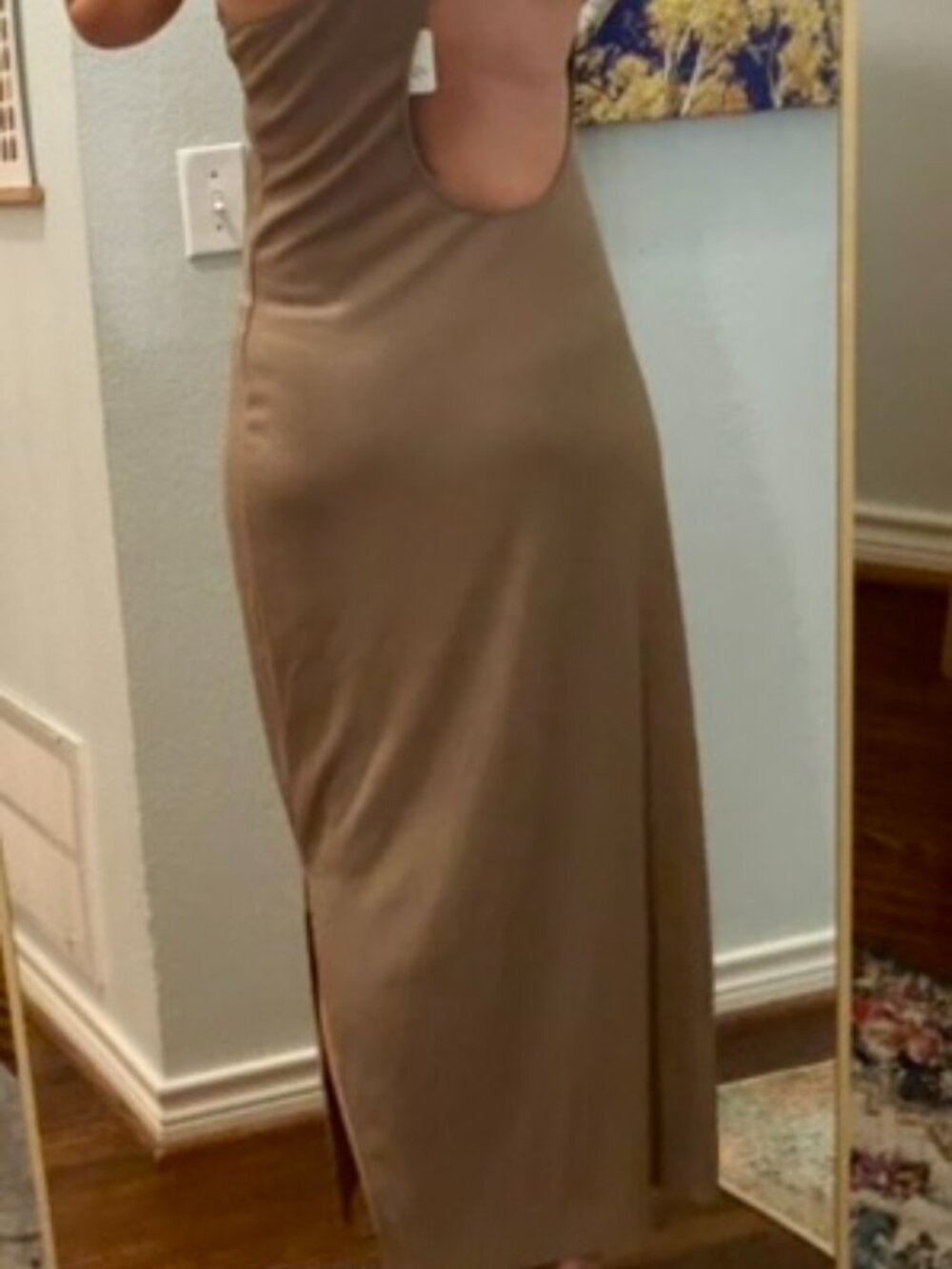 NWT Free People Beach Saturday Night Ribbed Midi Dress Large Taupe - Picture 7 of 11
